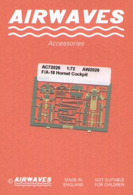 Airwaves 1/72 F/A-18 Hornet Cockpit Set for Italeri kit AEC72026