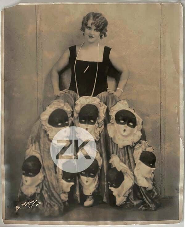 De Mirjian Broadway Showgirl Ziegfeld Jazz Age Mask Oversize Photo 1920s