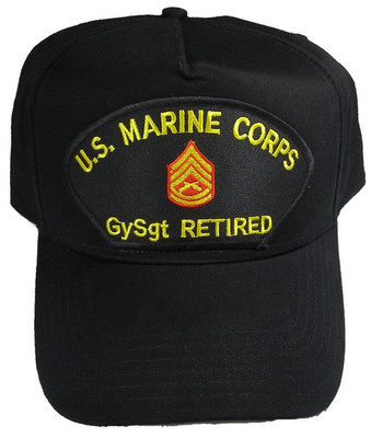 USMC MARINE CORPS GYSGT GUNNERY SERGEANT GUNNY E-7 RETIRED HAT CAP SEMPER FI