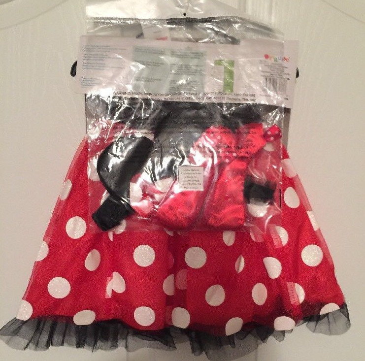 Minnie-Mouse-Costume-Size-12-18-Months-Dress-Ear-Headband-Slippers-Disney-Baby