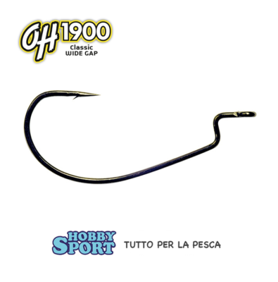 AMI OMTD SERIE OH 1900 SIZE 2/0 OFFSET CLASSIC GAP SPINNING BLACK BASS SPIGOLA