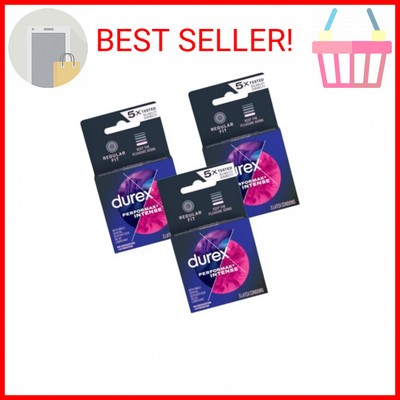 Durex Performax Intense Condoms, Ultra Fine, Ribbed, Dotted with Delay Lubricant