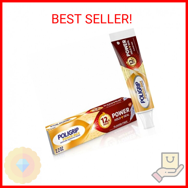 Denture Adhesive Cream for Secure Hold and Food Seal - 2.2 oz