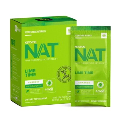  Pruvit Keto OS NAT Ketones 20 Packets Charged -FREE SHIPPING- Lime Time