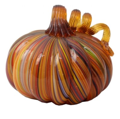 Life-size handblown Fall Harvest pumpkin Murano made in Italy Handmade
