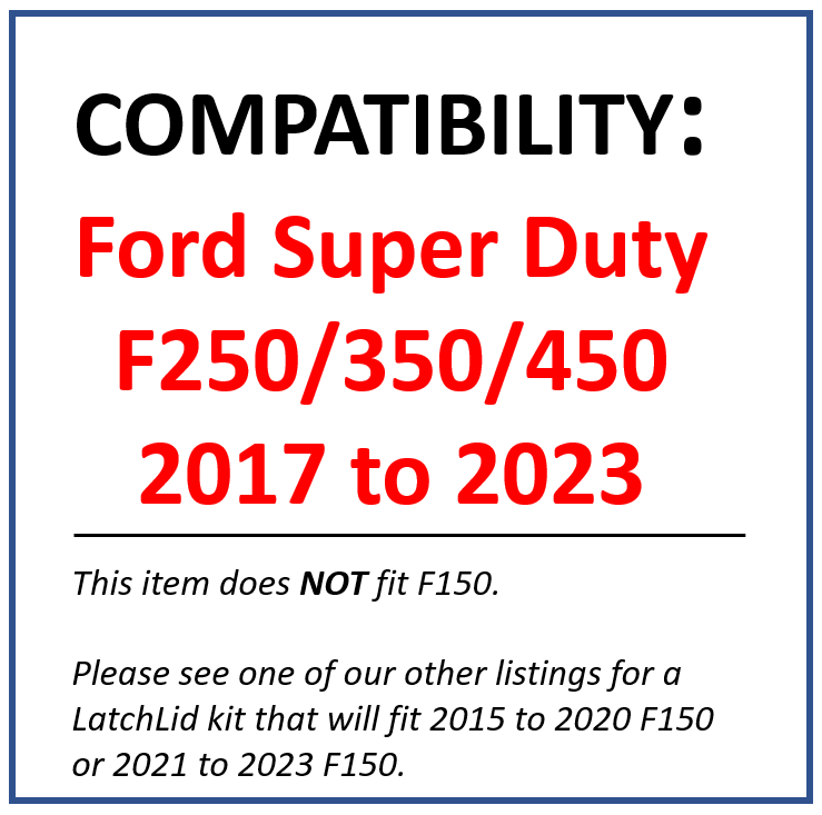 LatchLid Tail Light Theft Deterrent 2017-23 Ford Super Duty Pickup - Powdercoat