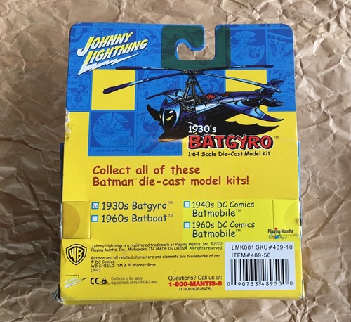 Two (2) Johnny Lightning 1:64  Model Kits 1930's Batgyro & 1960's Batboat, 2002