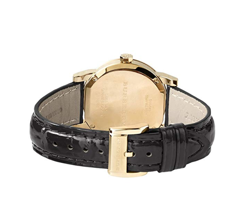 Pre-owned Burberry Woman's Watch City Elegant Black & Gold 34mm Bu9142