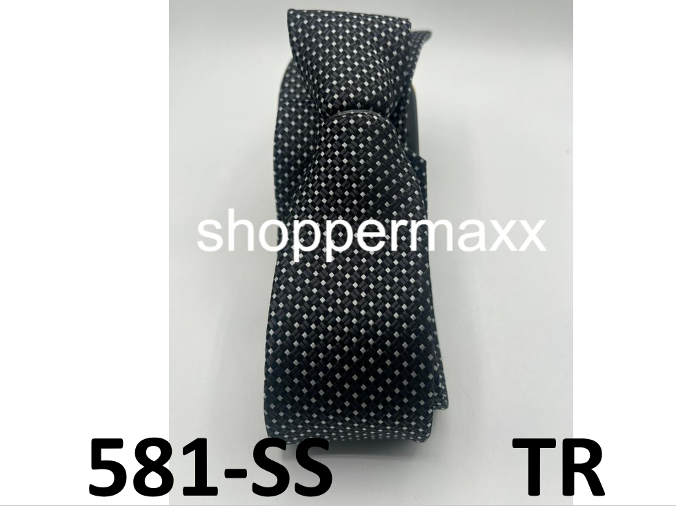 Men's Bespoke Patterned Tie, Black and White