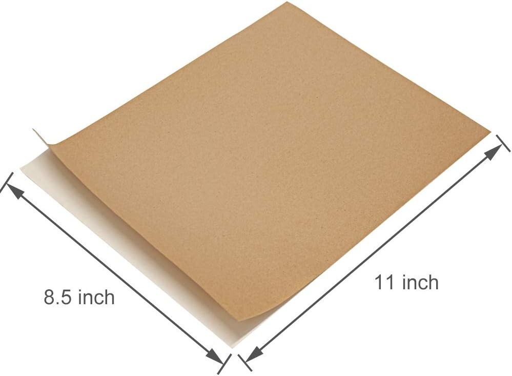 100 Full Sheet Kraft Paper Sticker Paper, Printable Brown Labels, 8.5" x 11"