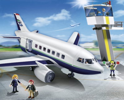 Playmobil -- Pièce de rechange -- Avion et tour de contrôle 5261