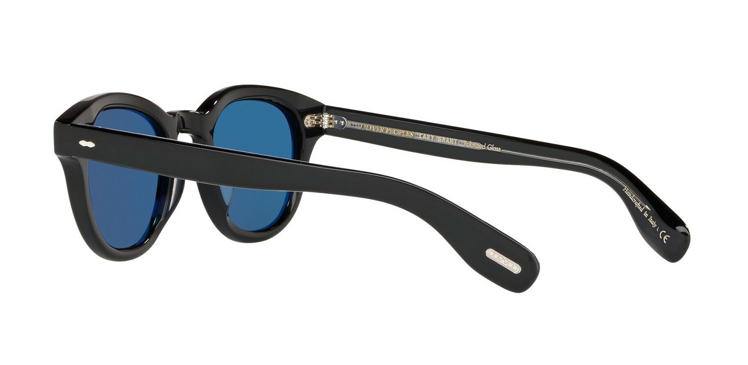 Pre-owned Oliver Peoples Cary Grant Sun Ov 5413su Black/blue Polarized 50mm Sunglasses