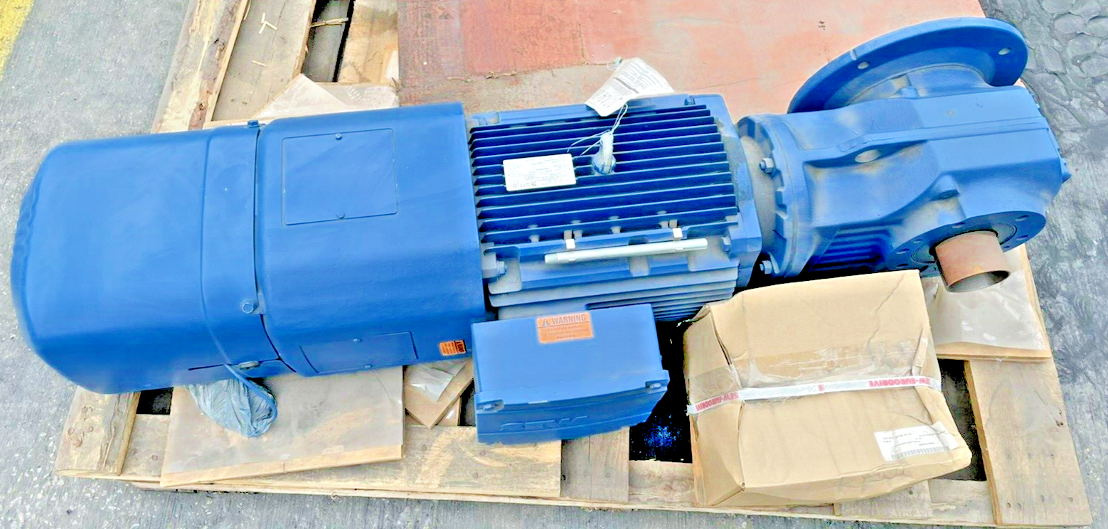 SEW EURODRIVE KT87 DRN160M4/BE20HR/TF/AV1H Gear Motor, 15HP SEW EURODRIVE KT87 DRN160M4/BE20HR/TF/AV1H Gear Motor, 15HP
