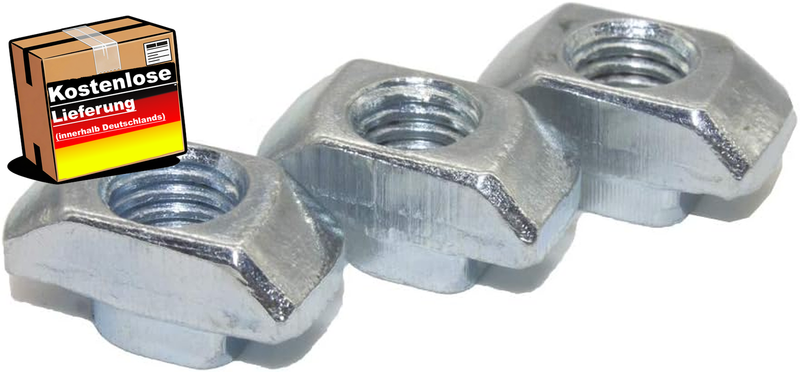 Hammermutter Nut 8mm M6 50 Stück Befestigung für Profile, schnelle Montage