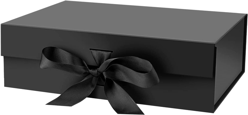 Gift Box with Lid for Presents 10.5X7.5X3.1 Inches with Ribbon and Magnetic Clos