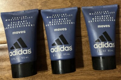 Adidas Moves by Coty 2 fl oz / 60 ml Cooling Muscle Relief for Men (Lot of 3)