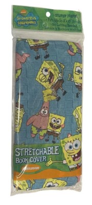 Sponge Bob Squarepants Stretchable Book Cover Nickelodeon Up To 8'' X 10'', New