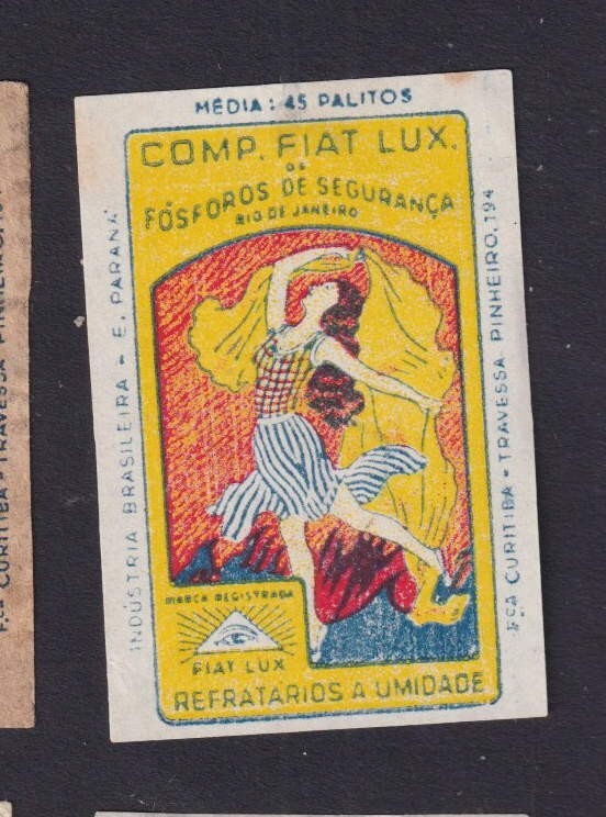 Ancienne  Ã©Tiquette   Allumettes BrÃ©Sil Bn180124  Danseuse