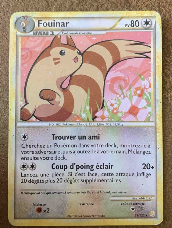 Carte Pokemon Fouinar 21/123 Heartgold Soulsilver Fr