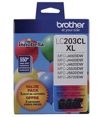Brother LC203CL XL 3pk Ink Cartridges - Cyan/ Magenta/Yellow (LC2033PKS)