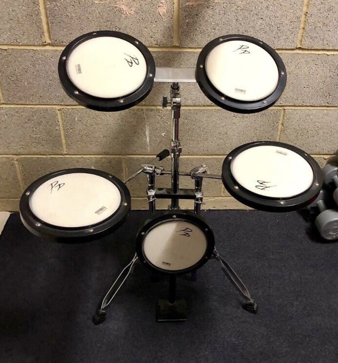 Remo practice drum kit and practice hihats and cymbals. in Ripon