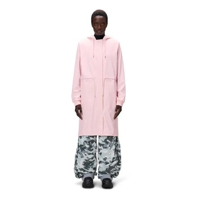 Rains String with Parka W3 Women's Rain Jacket in Candy Pink, Size Medium