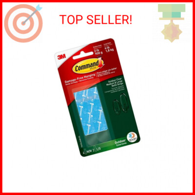 Command Outdoor Medium & Large Clear Refill Strips, 4 Medium Strips and 2 Large 