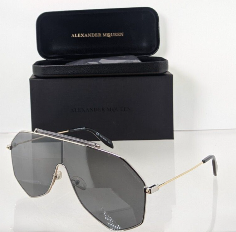 Pre-owned Alexander Mcqueen Brand Authentic  Sunglasses Am 0138 Silver 003 99mm Frame In Gray