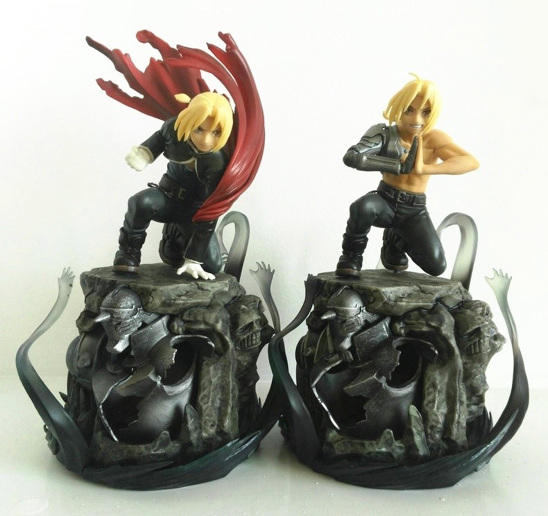 Fullmetal Alchemist Roy Mustang Edward Elric Statue PVC Action Figure Model 21cm