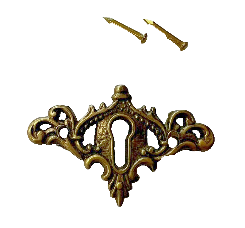 Victorian Keyhole Escutcheon Antique Brass 2 1/8"  X  1 3/8"