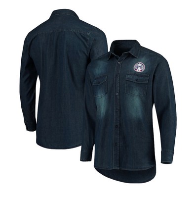 Columbus Blue Jackets Antigua Outlook Long Sleeve Denim Button Up Shirt Large L