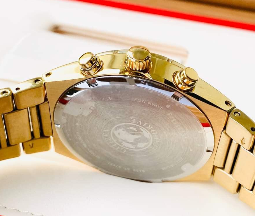 Pre-owned Citizen Blue Dial Eco-drive Crystal Gold Tone Men's Watch Ca0752-58l