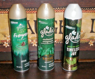 GLADE Room Spray 1 EVERGREEN FOREST 1 ENCHANTED EVERGREENS 1 TIMELESS JOY