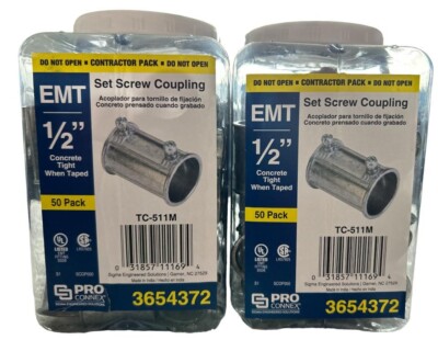 X100 Sigma Pro Connex TC-511M Concrete Tight 1/2'' EMT Set Screw Coupling