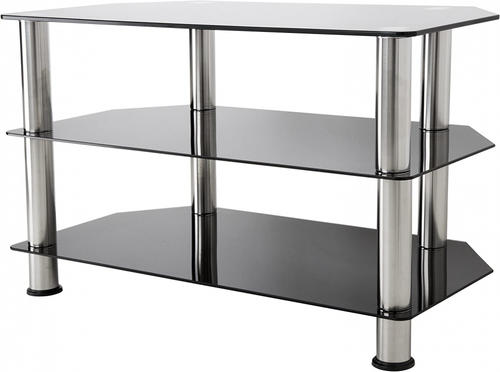 For Up Black Glass, Chrome Legs, With Legs