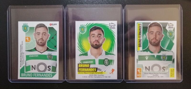 Bruno Fernandes - 3 Stickers - Sporting Lisbon  (now Manchester United Player)