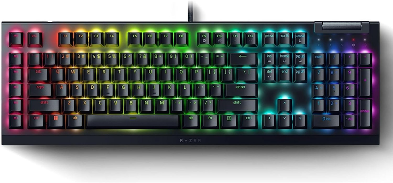 Blackwidow V4 X - Mechanical Gaming Keyboard: Yellow Switches Linear & Silent -