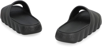Pre-owned Moncler Lilo Rubber Slides In Black