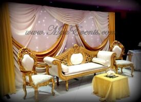image for Mendhi Stage Decoration Mehendhi Hire Wedding Centrepiece Hire £4 Martini Vase Hire £9 Gold Candelab