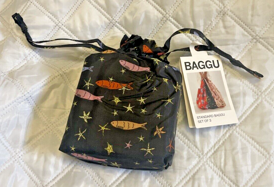 関税・送料込み★BAGGU★Standard Baggu Set of 3 Baggu Set of 3 Standard Tote Bags + Drawstring Pouch