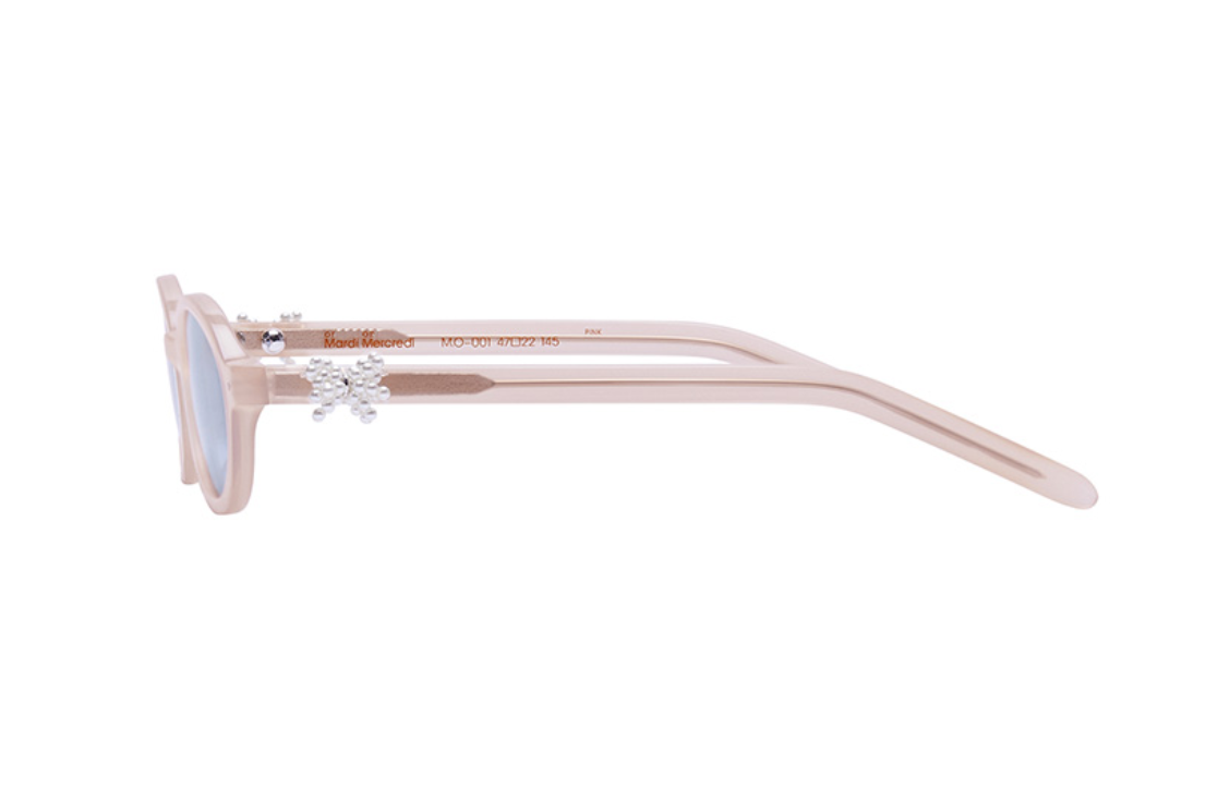 Pre-owned Mardi Mercredi Round Sunglasses M.o-001_pink / + Pearl Accessories In Blue