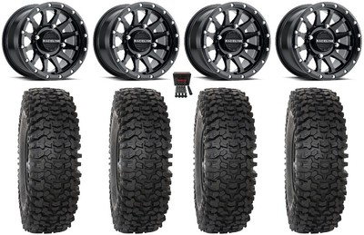 Raceline Trophy 15x6 Wheels Black 37'' RC500S Sticky Tires Can-Am Defender