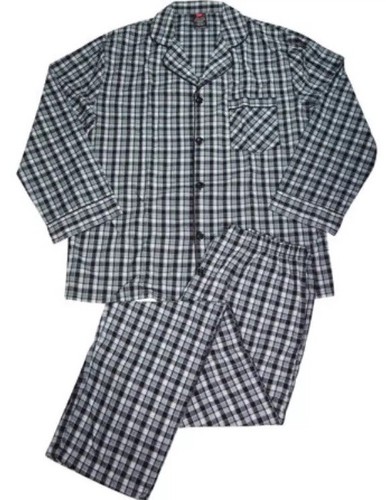 Hanes Men’s Small 2-pc Long Sleeve & Pant Woven Pajama Pj’s Gray Black Plaid NWT