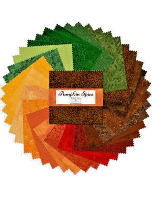MODA  FABRICS ''PUMPKIN SPICE'' CHARM PACK  SOLD BY THE CHARM PAC
