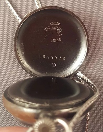 Vtg Lady Racine Pocket Pendant Watch w Sterling Chain RUNS