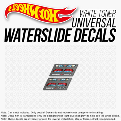 1/64 Scale SUBARU STI 22B Head Tail Light WaterSlide Decal for Hot