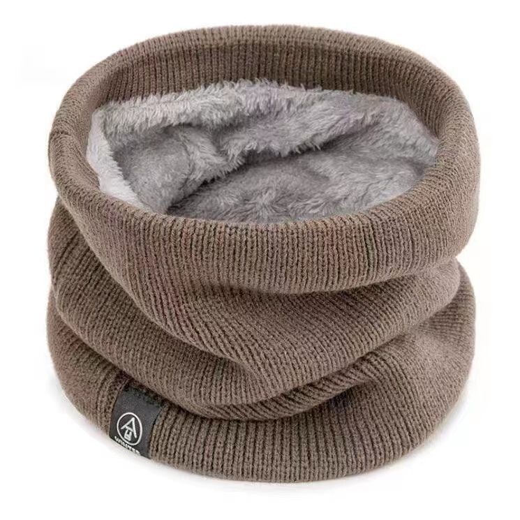 Neck Warmer Scarf Soft Double Layer Knit Loop Fleece for Women Men Warm Winter