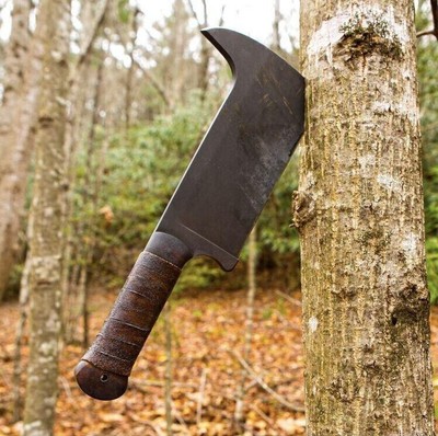 CUSTOM HANDMADE 14'' CARBON STEEL HUNTING SURVIVAL CAMPING CHOPPER/CLEAVER/SHEATH