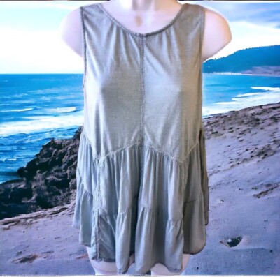 Knox Rose Sleeveless Top Womens Medium Crochet Ruffle AS IS