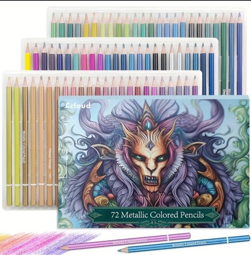 Ccfoud 72 Metallic Pencil Set Professional Long Lasting